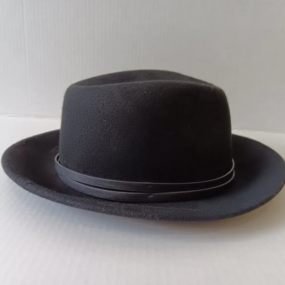 Chico's Women's Black Wool Fedora Hat One Size
